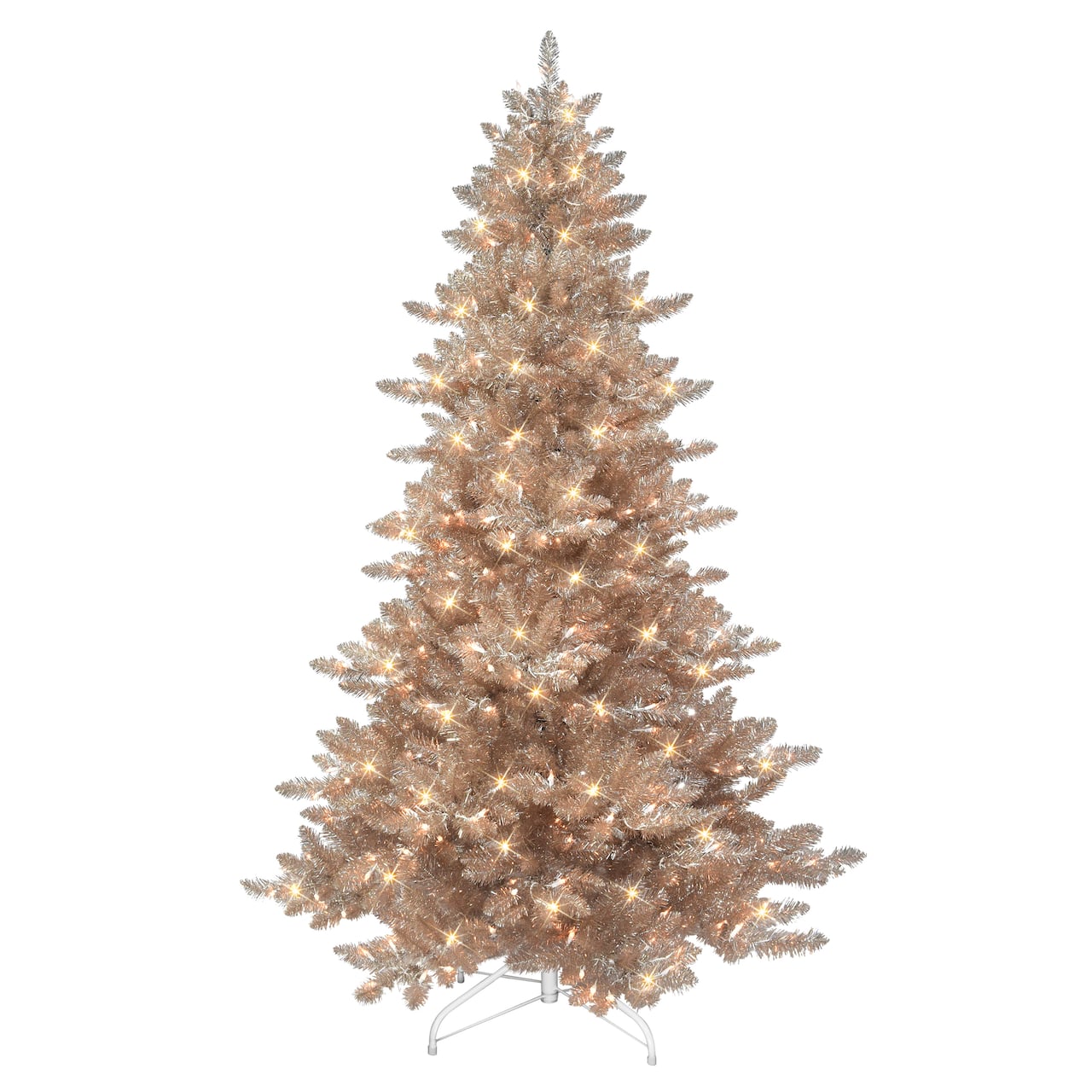 6.5ft. Pre-Lit Rose Gold Spruce Artificial Christmas Tree, Clear Lights